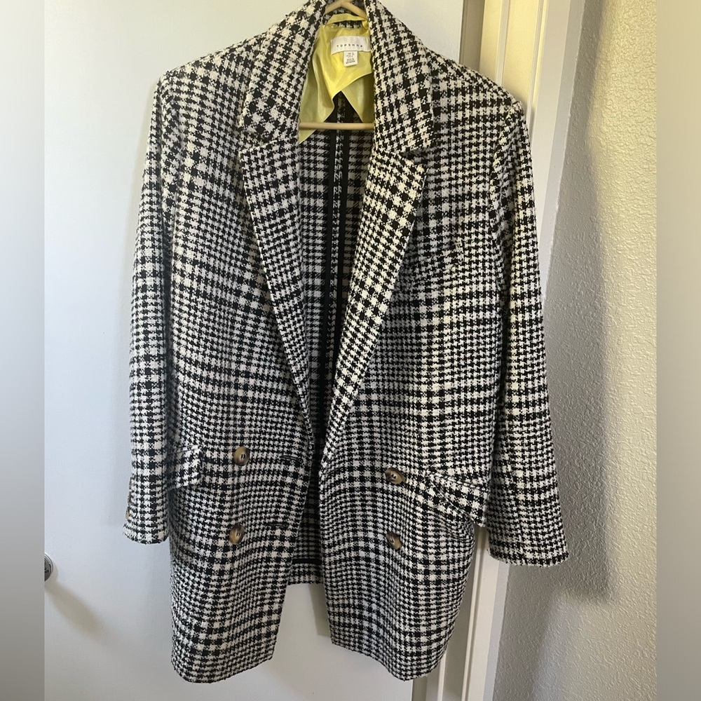 Topshop plaid coat